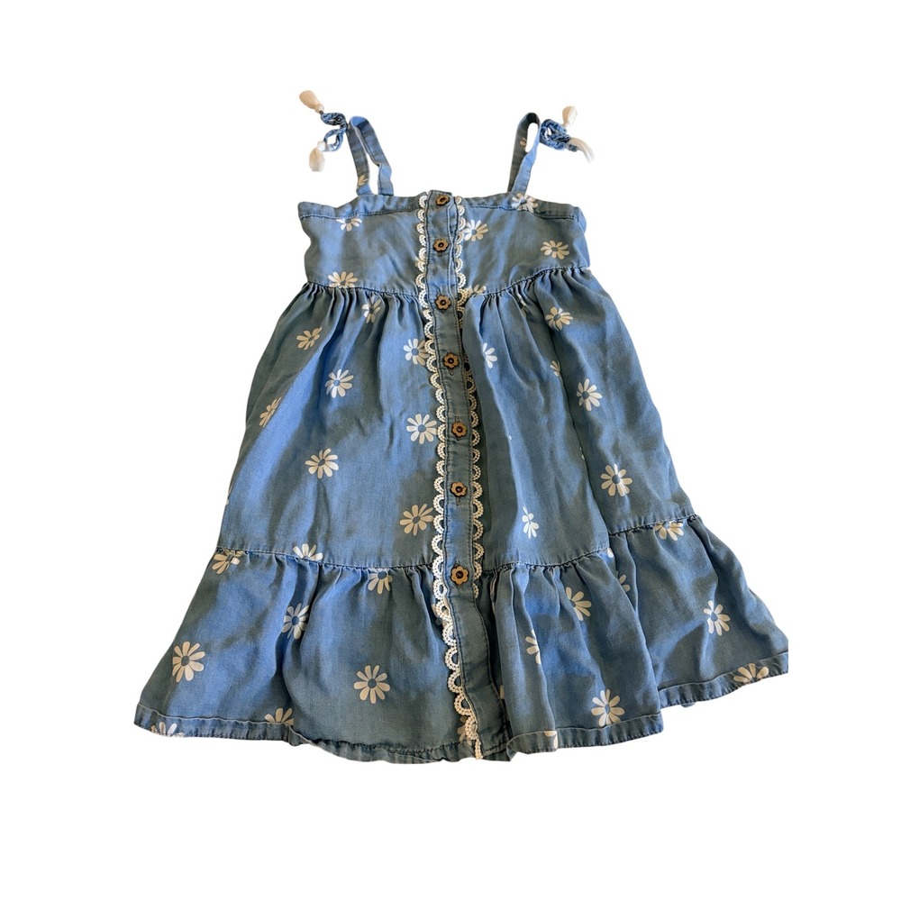 Isaac Mizrahi New York tToddler Girl's Denim Paisley Floral Button-Up Sundress